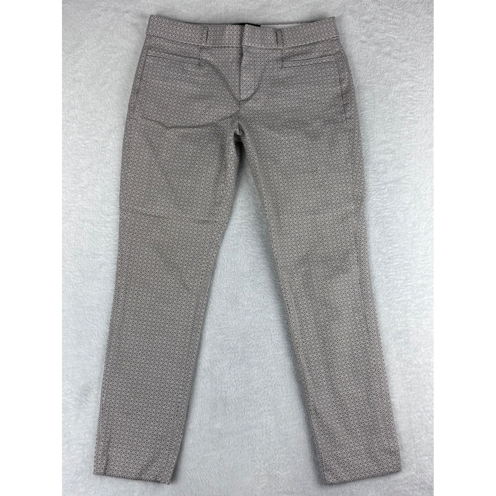Banana Republic Jackson Fit Geo‎ Print Slim Ankle Pants Beige Brown Size 2